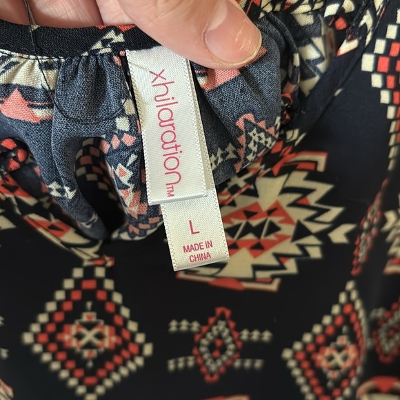 Xhilaration Navy Dress with Bishop Sleeves - Picture 2 of 6